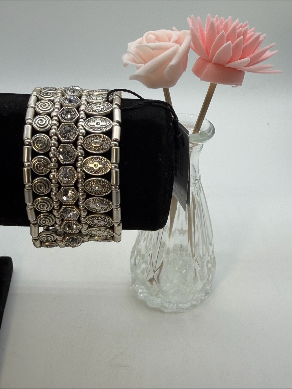 WHBM Western Wide Stretch Silver Bracelet NWT